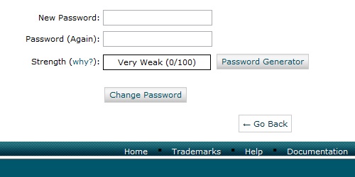 Fill in the required information and click change password
