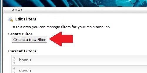 Click on the create a new filter button.