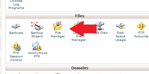 Open the File Manager page from within cPanel.